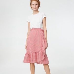 Club Monaco Striped Wrap Skirt